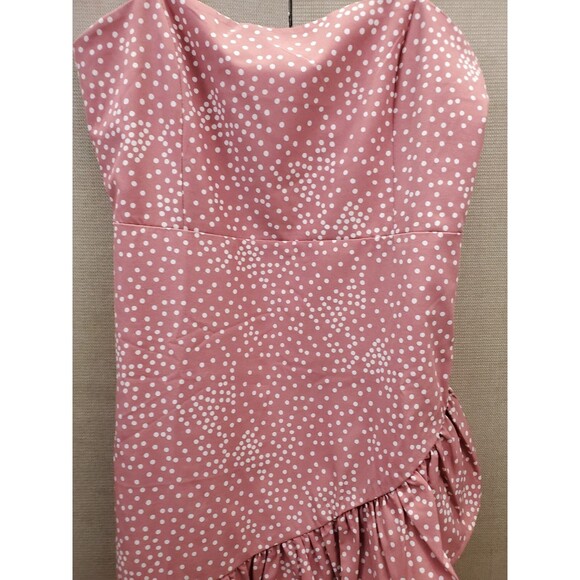 Nic & Jo Polka Dot Spaghetti Strap Asymmetrical Ruffle Hem Dress Size Large - Picture 2 of 8
